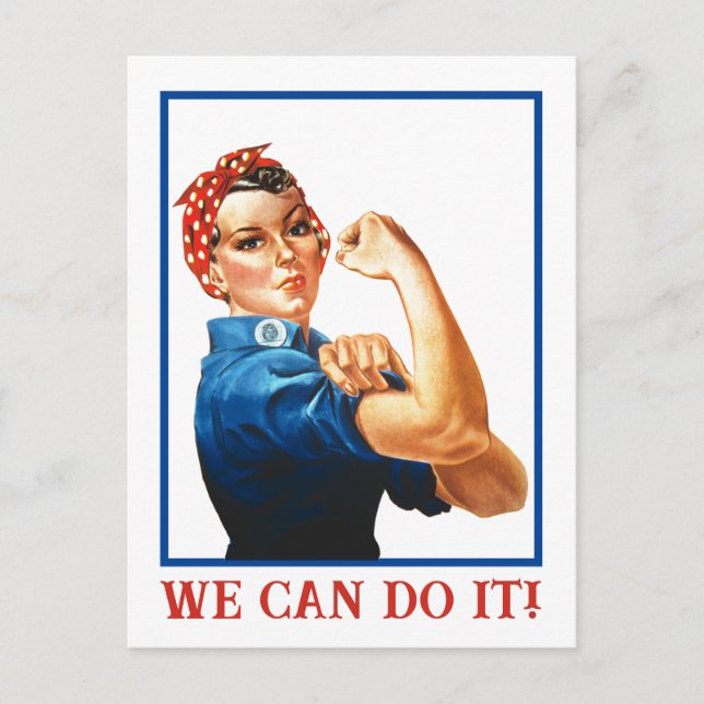 We Can Do It Rosie the Riveter Women Power WWII  Invitation Postcard (Front)
