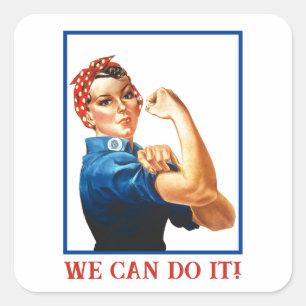 We Can Do It Rosie the Riveter Women Power WWII  Square Sticker