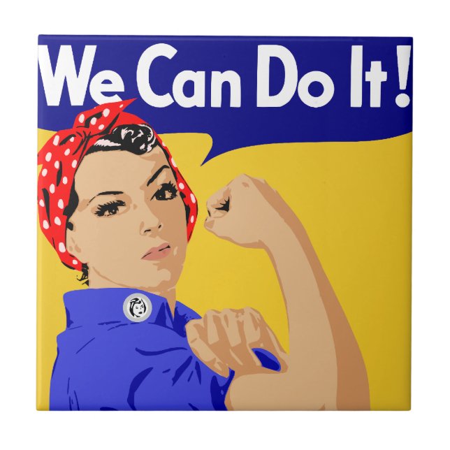 We Can Do It! Rosie The Riveter WWII Poster Tile (Front)