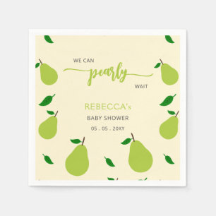 We Can Pearly Wait Fall Pear Baby Shower Napkin