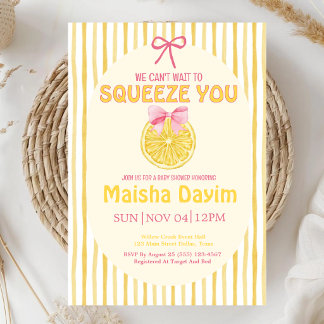 We Can’t Wait to Squeeze You Lemon Baby Shower Invitation