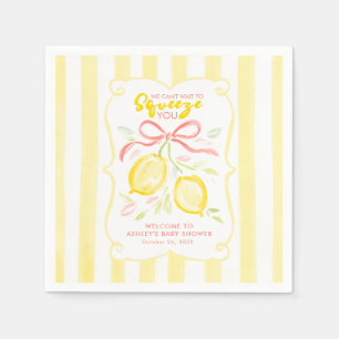 We Can’t Wait to Squeeze You Lemons Baby Shower Napkin