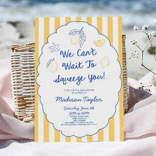 We Can't Wait To Squeeze Lemon Floral Baby Shower Invitation
