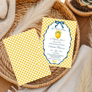 We Can't Wait to Squeeze You Citrus Lemon Baby Invitation