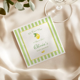 We Can't Wait to Squeeze You Citrus Lemon Baby Napkin