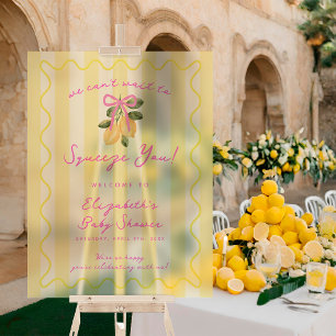 We Can't Wait to Squeeze You Lemon Baby Shower Acrylic Sign
