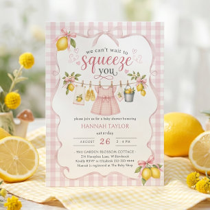 We Can't Wait to Squeeze You Lemon Baby Shower Invitation