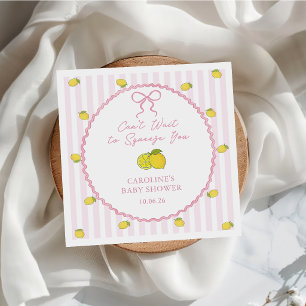 We Can't Wait to Squeeze You Lemon Baby Shower Napkin