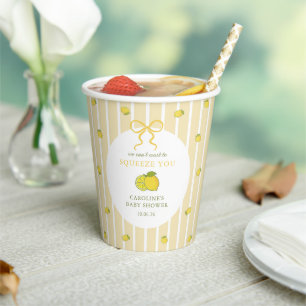 We Can't Wait to Squeeze You Lemon Baby Shower Paper Cups