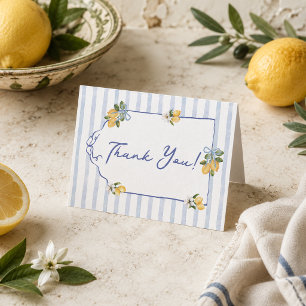 We Can't Wait to Squeeze You Lemon Baby Shower Thank You Card