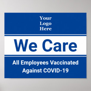We Care COVID-19 Vaccinated Workplace Poster