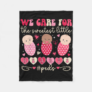 We Care Peds Nurse Valentine Pediatric Nurse Valen Fleece Blanket