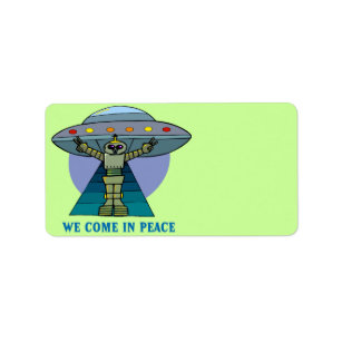 WE COME IN PEACE ADDRESS LABLES LABEL