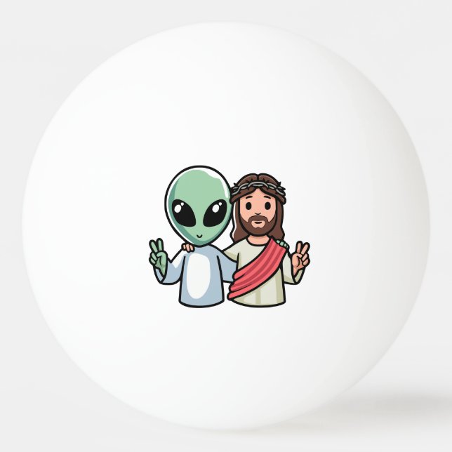 We come in peace ping pong ball (Front)