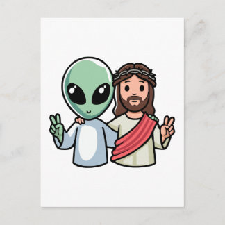 We come in peace postcard