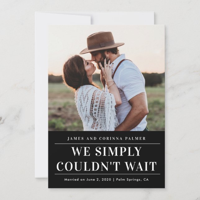 We could not wait wedding announcement (Front)