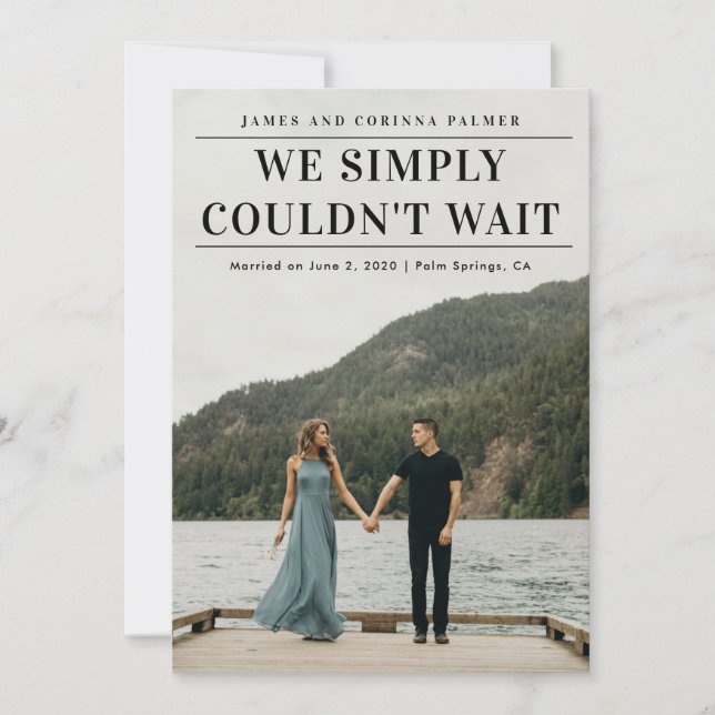 We could not wait wedding announcement (Front)