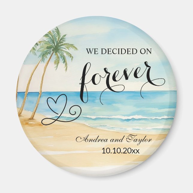 We decided on Forever Elegant Wedding favour Magnet (Front)
