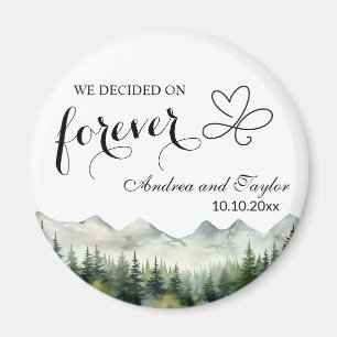 We decided on Forever Elegant Wedding favour Magnet