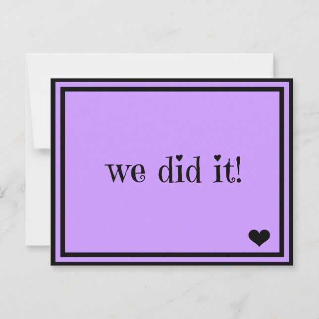 We Did It - Custom Background Invitation (Front)