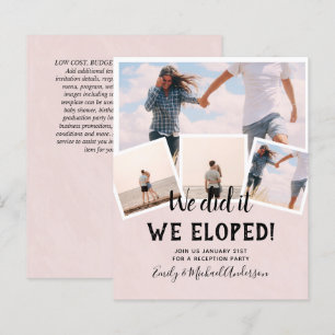 We Did It ELOPEMENT PHOTO Wedding RECEPTION Budget