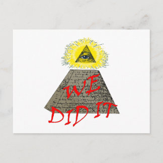 we did it (illuminati) postcard