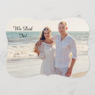 "We Did It" Married Elopement Wedding Announcement