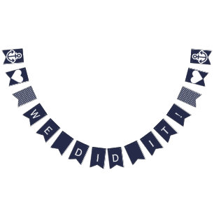 We Did It Nautical Wedding Anchor Bunting