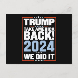 We Did It Trump USA Flag President 47 Trump Postcard
