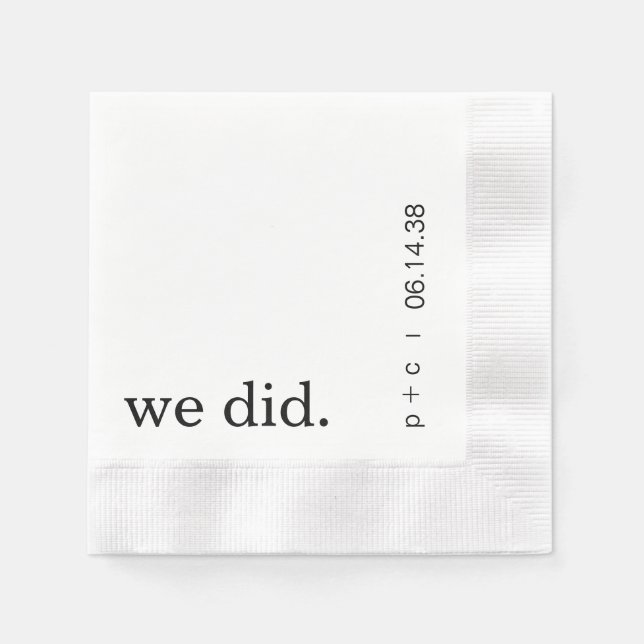 We Did Personalised Wedding Napkins (Front)