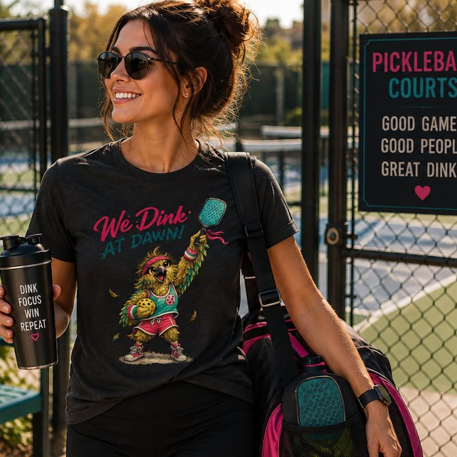 We Dink At Dawn Funny Kea Pickleball Tri-Blend Shirt (Creator Uploaded)