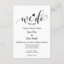 We Do Basic Wedding Invitation