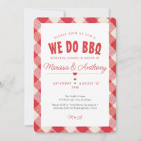 WE DO BBQ casual vintage gingham rehearsal dinner