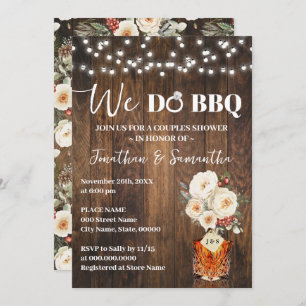 We do BBQ Couple Shower Country Winter Wedding Invitation