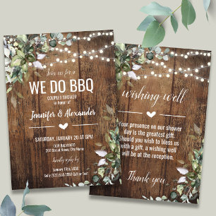 We Do BBQ Couples Shower with Wishing Well Invitation