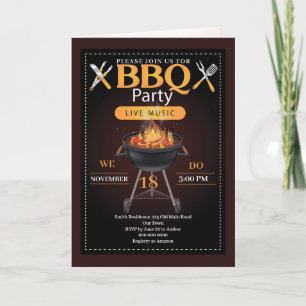 We Do Bbq Holiday Party Card