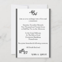 We Do, Black & White Wedding Invitation