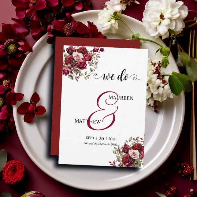 We do! Burgundy Floral Modern Script Wedding Save The Date (Creator Uploaded)