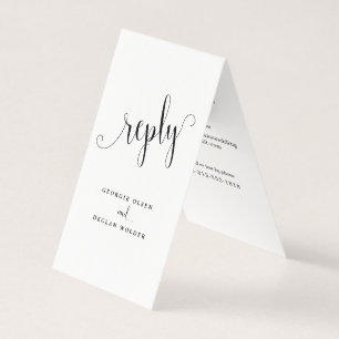 We Do Calligraphy Wedding Long RSVP Card