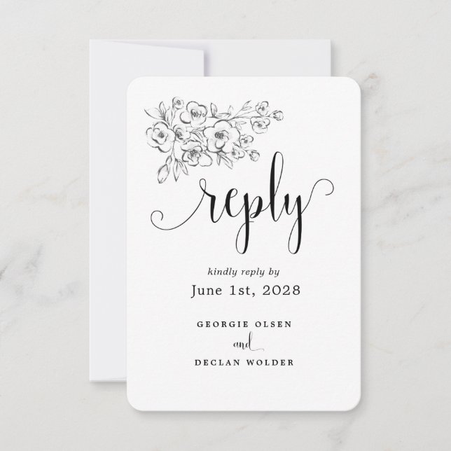 We Do Calligraphy Wedding Meal Options RSVP Card (Front)