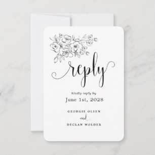 We Do Calligraphy Wedding Meal Options RSVP Card