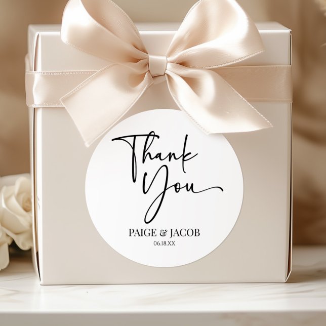 We Do Classic Modern Minimal Minimalist Wedding Round Sticker (Creator Uploaded)