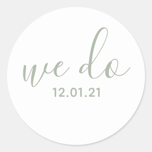 We Do Dated Wedding Seal Sticker (Front)