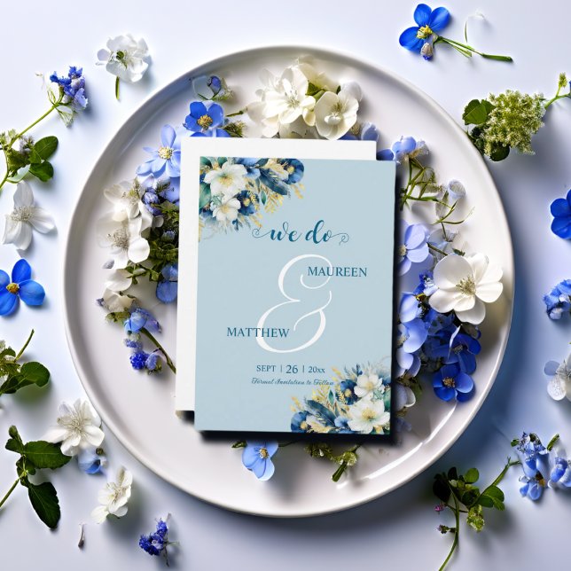 We do! Dusty Blue Gold Glitter Floral  Save The Date (Creator Uploaded)