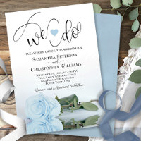 We Do! Elegant Dusty Blue Rose Romantic Wedding