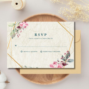 We Do Elegant Floral Botanical Wedding RSVP Card