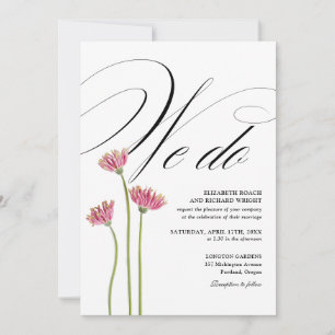 We Do Elegant Floral Wildflowers QR Code Wedding Invitation