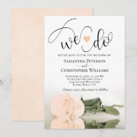 We Do! Elegant Pale Peach Rose Romantic Wedding