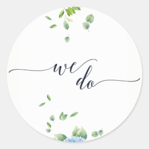 We Do Eucalyptus Hydrangea Garden Wedding Stickers