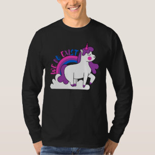 We Do Exist Bi Pride Bisexuals Proud Unicorn Bi T-Shirt